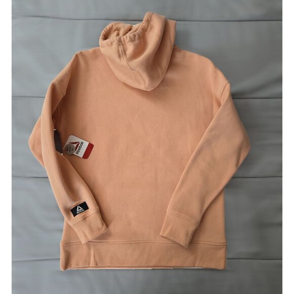 Reebok Women’s Logo Pullover Hoodie XXL Pink Dusty Coral Sweatshirt NWT - Picture 4 of 4